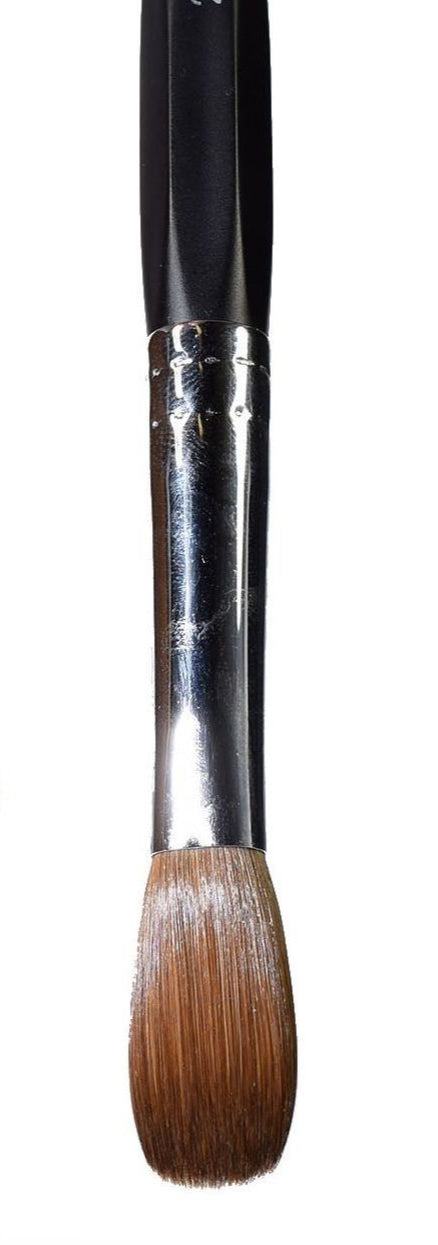 Six Angles - Black Petal Kolinsky Acrylic Nail Brush for Manicure Powder (CRIMPED)