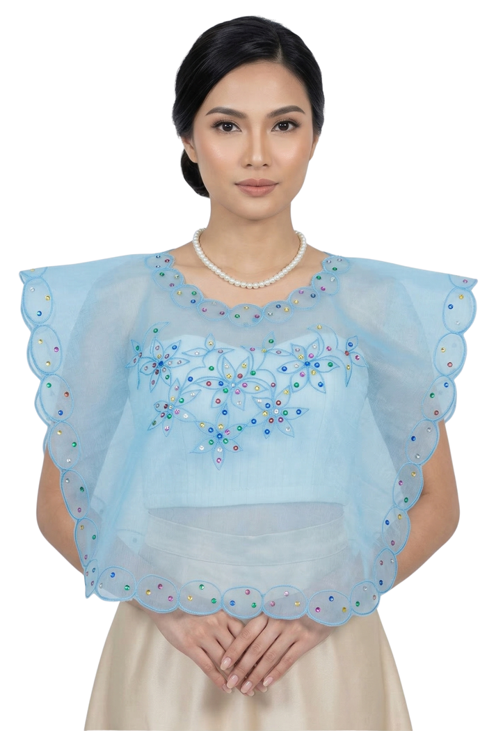 Blue Filipiniana Kimona