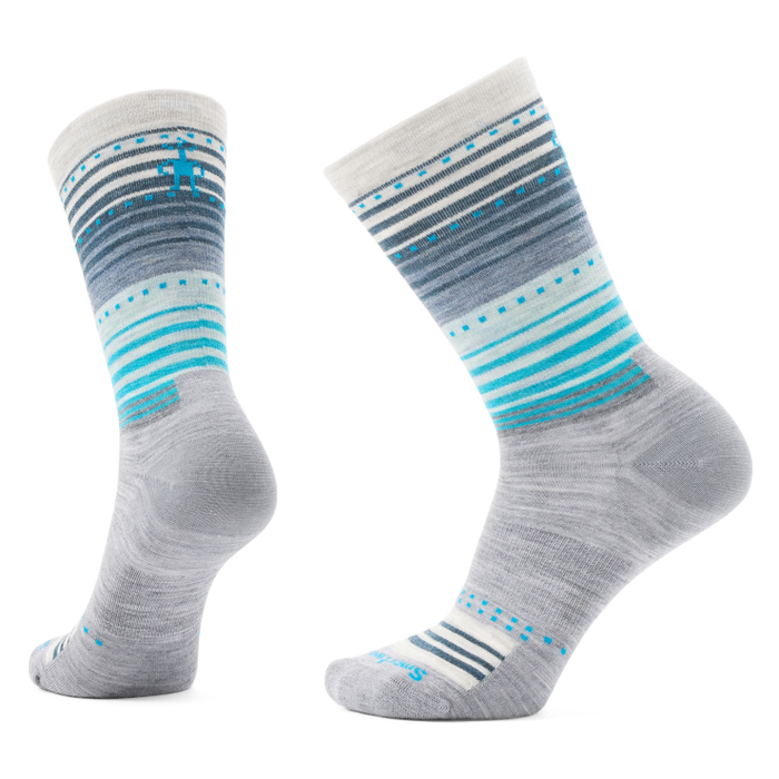 Smartwool Everyday Stitch Stripe Zero Cushion Crew Socks Apparel Smartwool Light Gray Small