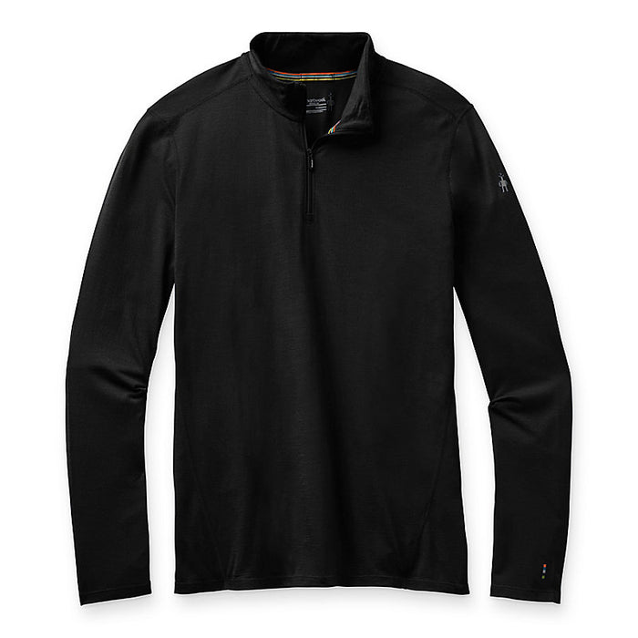 Smartwool Mens Classic All Season Merino Base Layer 1 4 Zip Apparel Smartwool Black Small