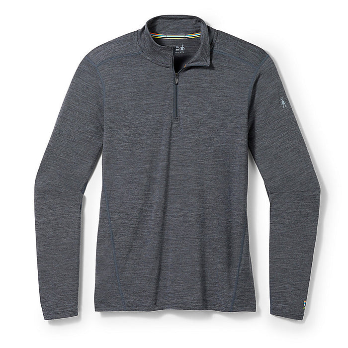Smartwool Mens Classic All Season Merino Base Layer 1 4 Zip Apparel Smartwool Iron Heather Small