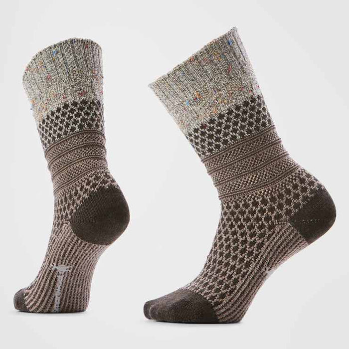 Smartwool Womens Popcorn Cable Sock Apparel Smartwool Taupe Natural Marble Small