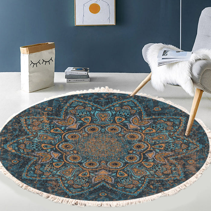 SOGA 120cm Mandala Pattern Circle Area Rugs for Living Room Lounge Anti-slip Home Decor