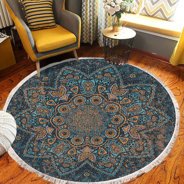 SOGA 120cm Mandala Pattern Circle Area Rugs for Living Room Lounge Anti-slip Home Decor