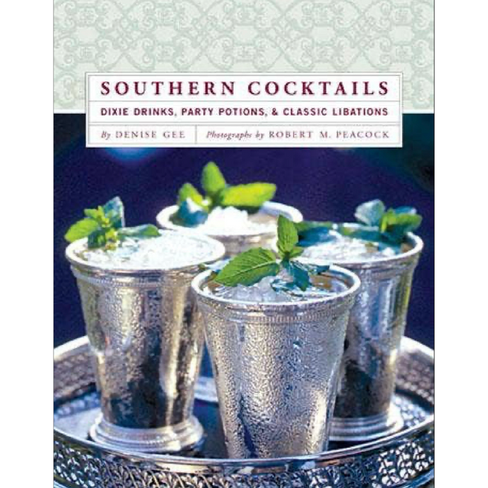 Book cover of 'Southern Cocktails' with silver cups and mint leaves on a tray.