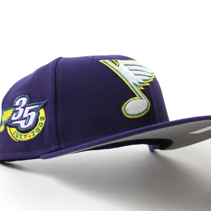 St. Louis Blues 35 Years New Era 59Fifty Fitted Hat (Purple Gray Under brim)