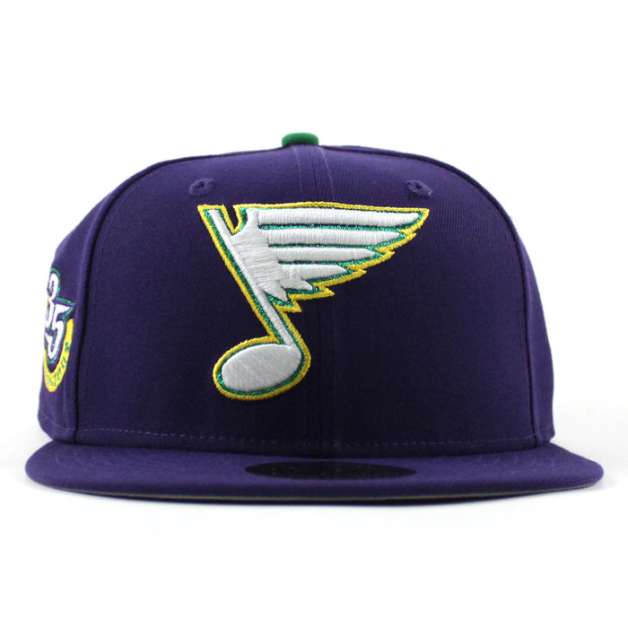 St. Louis Blues 35 Years New Era 59Fifty Fitted Hat (Purple Gray Under brim)