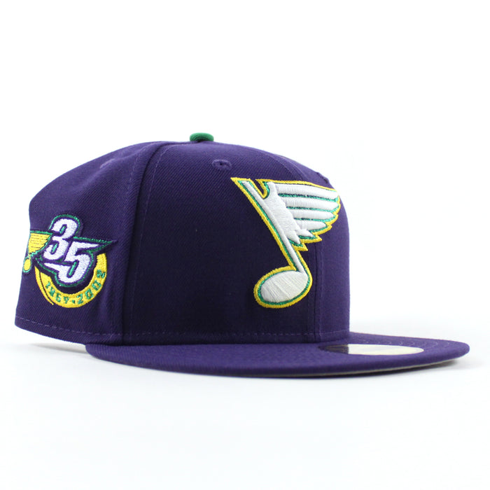St. Louis Blues 35 Years New Era 59Fifty Fitted Hat (Purple Gray Under brim)