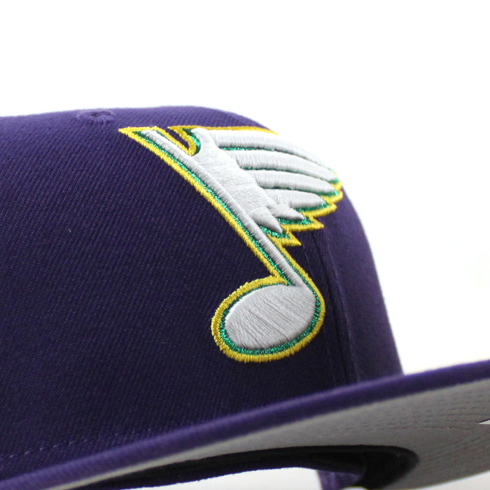 St. Louis Blues 35 Years New Era 59Fifty Fitted Hat (Purple Gray Under brim)