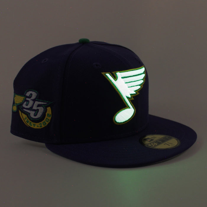 St. Louis Blues 35 Years New Era 59Fifty Fitted Hat (Purple Gray Under brim)
