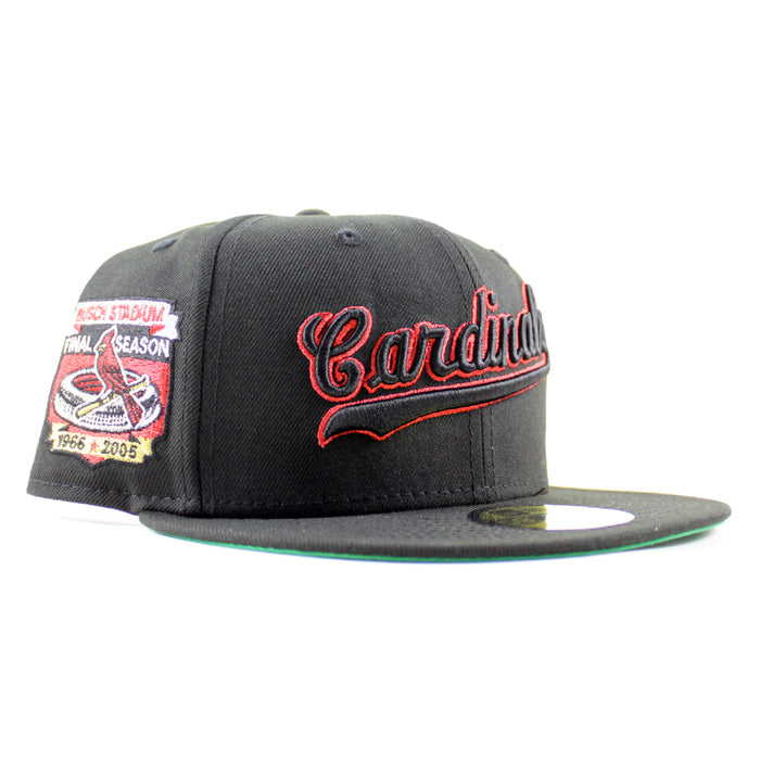 St. Louis Cardinals Busch Stadium New Era 59Fifty Fitted Hat (Black Green Under Brim)
