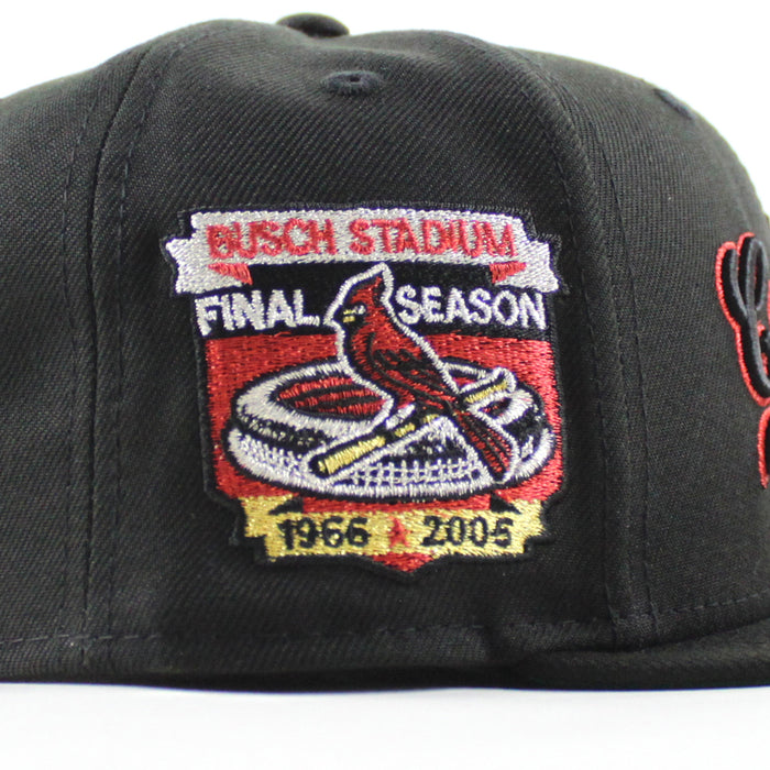 St. Louis Cardinals Busch Stadium New Era 59Fifty Fitted Hat (Black Green Under Brim)