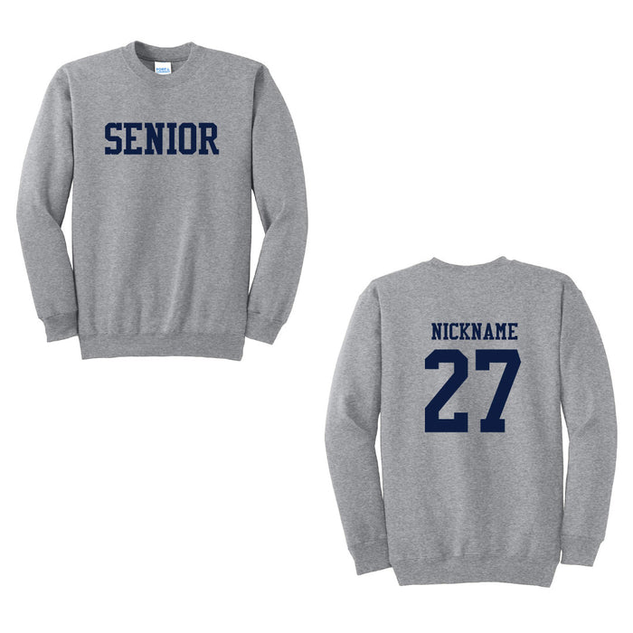 Staples Class of 2027 Senior Crewneck Logowear Staples Class of 2027 Athletic Heather Sweatshirt / Navy Text Adult XS