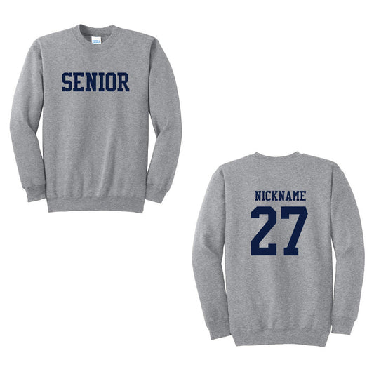 Staples Class of 2027 Senior Crewneck Logowear Staples Class of 2027 Athletic Heather Sweatshirt / Navy Text Adult XS