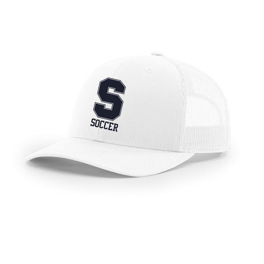 Staples Girls Soccer Fans Trucker Hat Logowear Staples Girls Soccer Fanwear White/White Navy Logo