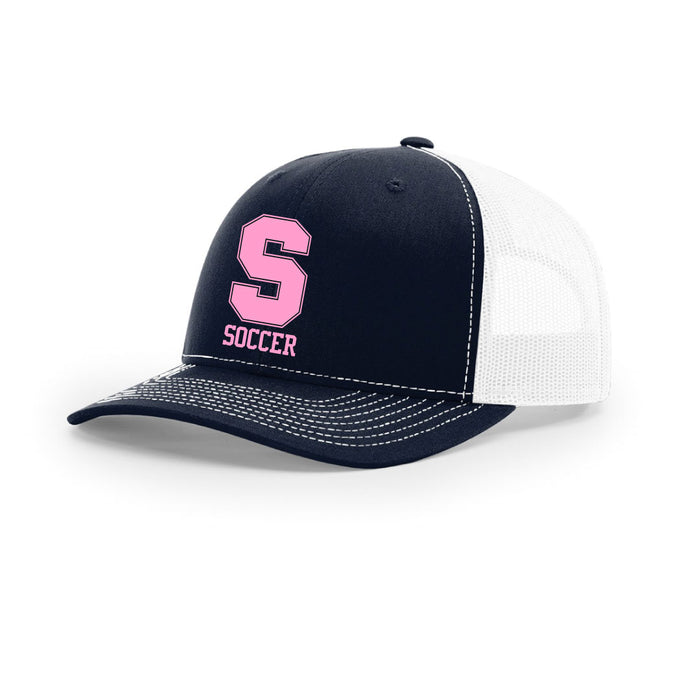 Staples Girls Soccer Fans Trucker Hat Logowear Staples Girls Soccer Fanwear Navy/White Pink Logo