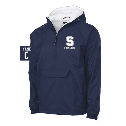 Staples Girls Swim & Dive 1/4  Zip Hooded Jacket Logowear Staples Girls Swim & Dive Navy Adult S