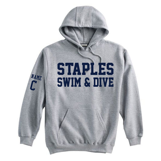 Staples Girls Swim & Dive Hooded Sweatshirt Logowear Staples Girls Swim & Dive Grey Adult XS