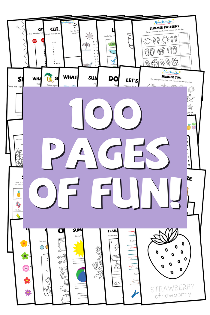 Summer Learning Materials - 100 pages!-Retail-Great Pretenders USA