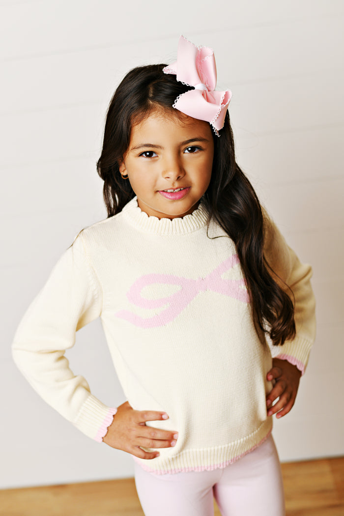 Swoon Baby Pink Bow Sweater