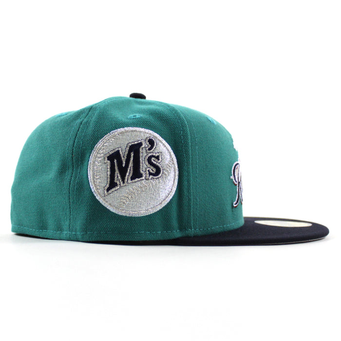 Tacoma Rainiers x Seattle Mariners New Era Fitted 59Fifty Hat (Teal Navy Gray Under Brim)