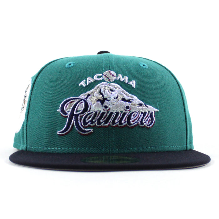 Tacoma Rainiers x Seattle Mariners New Era Fitted 59Fifty Hat (Teal Navy Gray Under Brim)