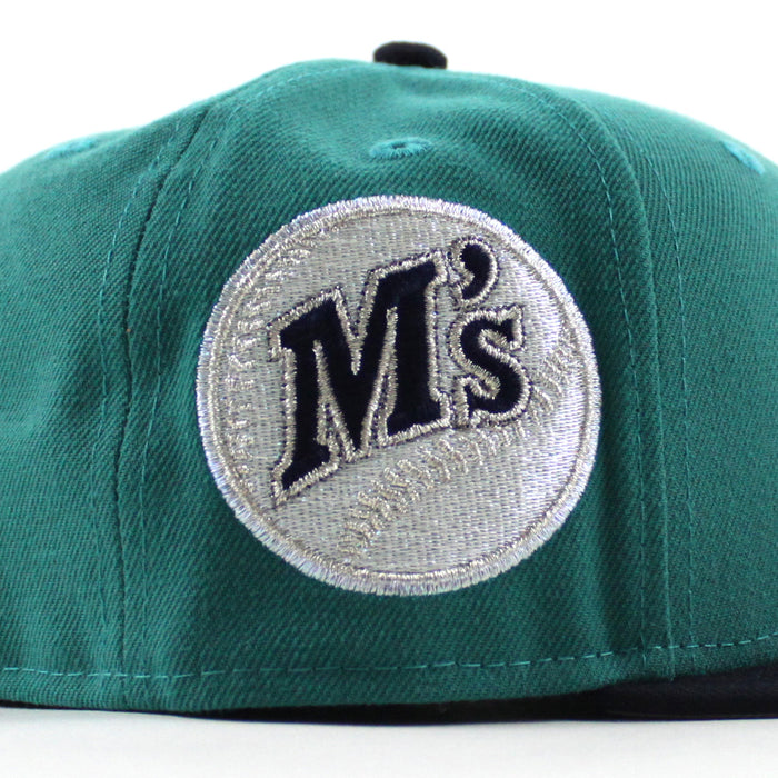 Tacoma Rainiers x Seattle Mariners New Era Fitted 59Fifty Hat (Teal Navy Gray Under Brim)