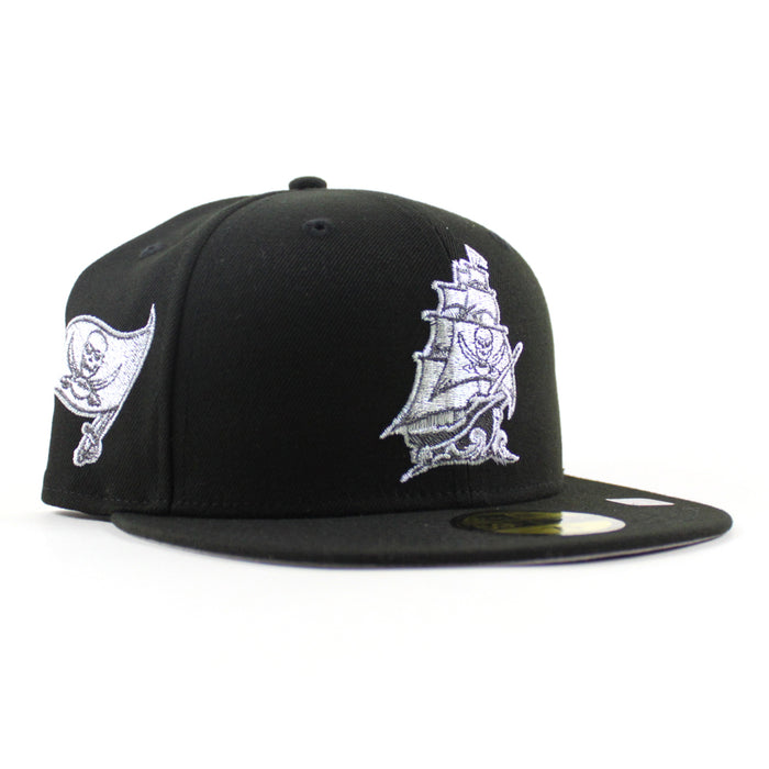 Tampa Bay Buccaneers Flag patch New Era 59Fifty Fitted Hat (Black Gray Under Brim)