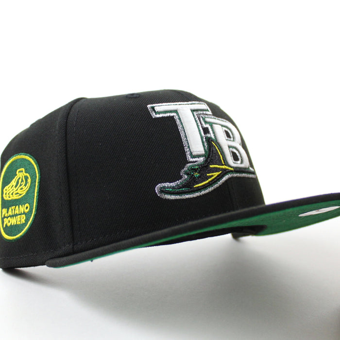 Tampa Bay Devil Rays Platanos Power New Era 59Fifty Fitted Hat (Black Green Under Brim)