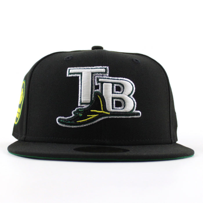 Tampa Bay Devil Rays Platanos Power New Era 59Fifty Fitted Hat (Black Green Under Brim)
