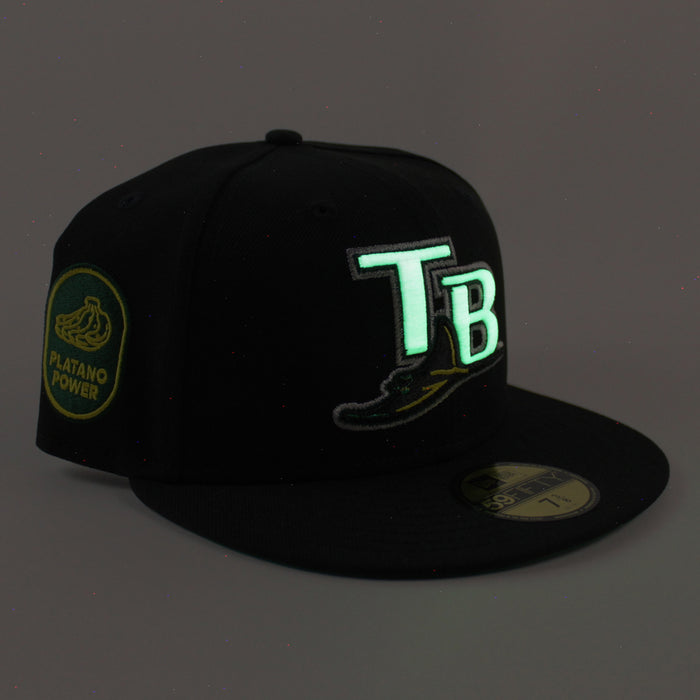 Tampa Bay Devil Rays Platanos Power New Era 59Fifty Fitted Hat (Black Green Under Brim)