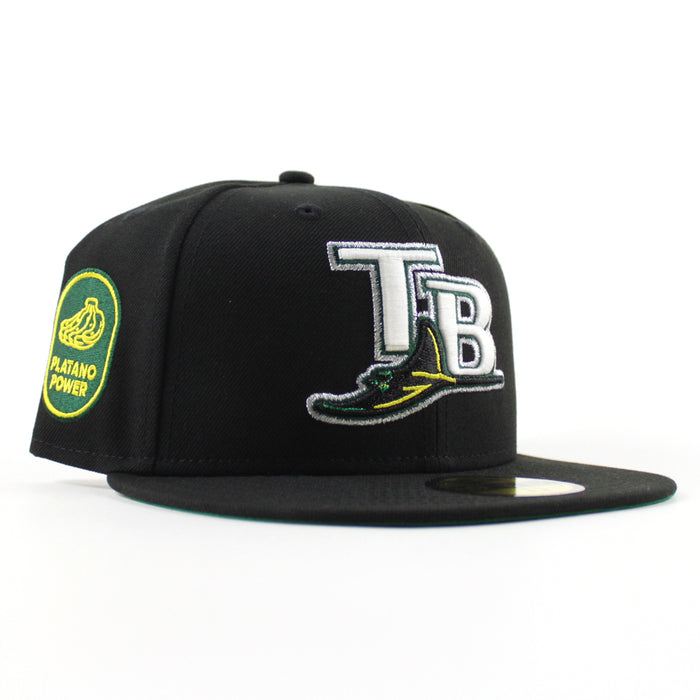 Tampa Bay Devil Rays Platanos Power New Era 59Fifty Fitted Hat (Black Green Under Brim)