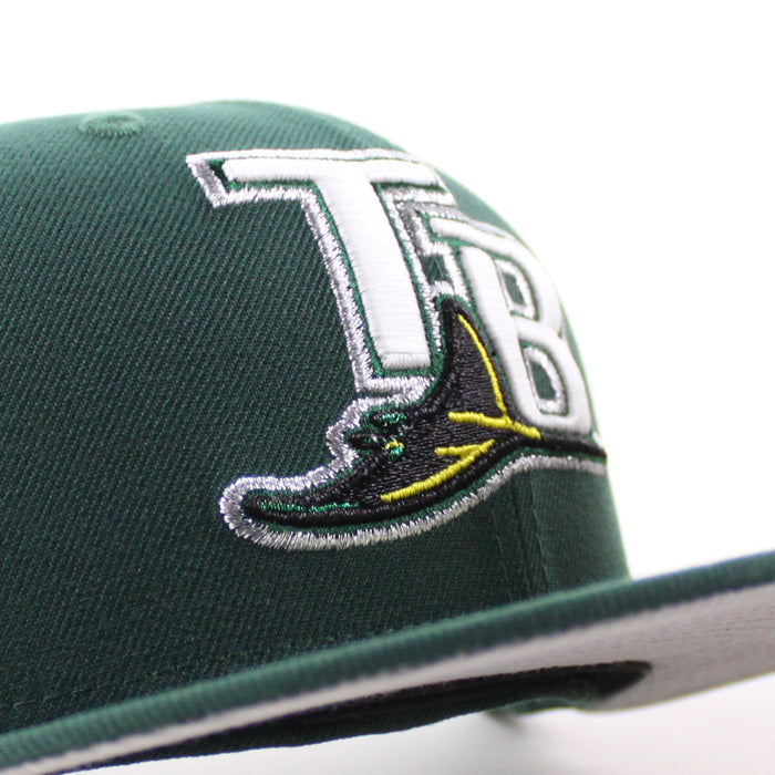Tampa Bay Devil Rays Platanos Power New Era 59Fifty Fitted Hat (Dark Green Gray Under Brim)