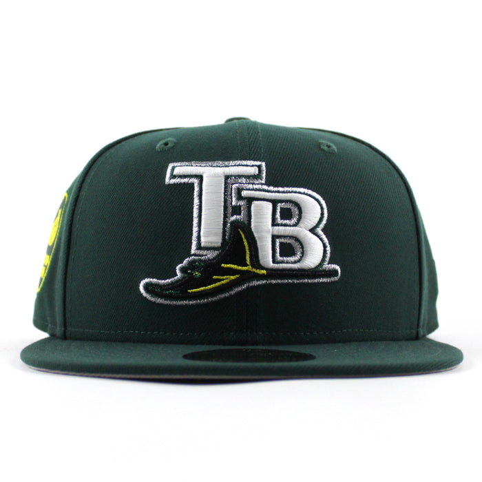 Tampa Bay Devil Rays Platanos Power New Era 59Fifty Fitted Hat (Dark Green Gray Under Brim)