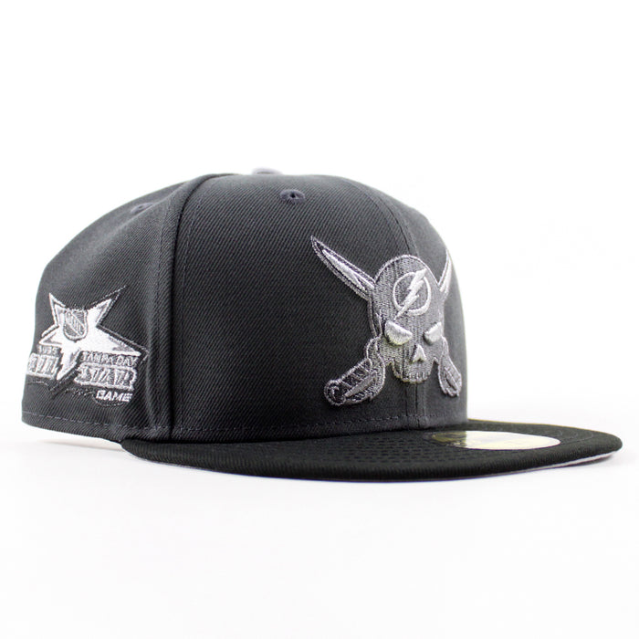 Tampa Bay Lightning 1999 All Star Game New Era 59Fifty Fitted Hat (Graphite Gray Black Gray Under brim)