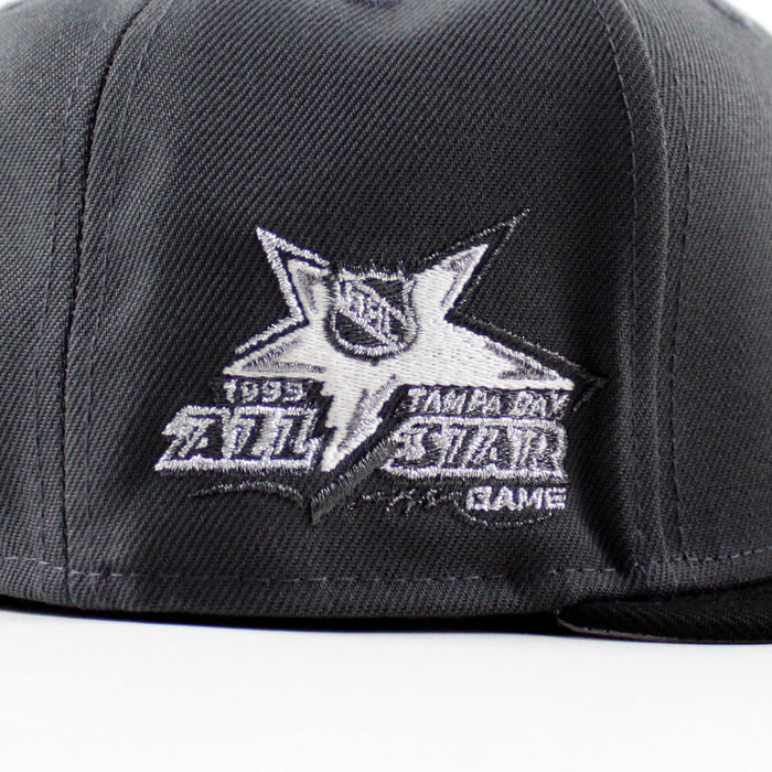 Tampa Bay Lightning 1999 All Star Game New Era 59Fifty Fitted Hat (Graphite Gray Black Gray Under brim)
