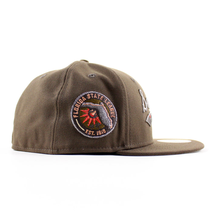 Tampa Smokers Florida State League PatchNew Era 59Fifty Fitted Hat (Walnut Brown Gray Under Brim)