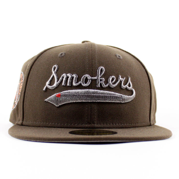 Tampa Smokers Florida State League PatchNew Era 59Fifty Fitted Hat (Walnut Brown Gray Under Brim)