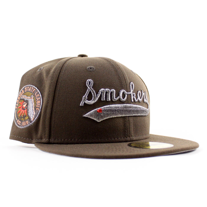 Tampa Smokers Florida State League PatchNew Era 59Fifty Fitted Hat (Walnut Brown Gray Under Brim)