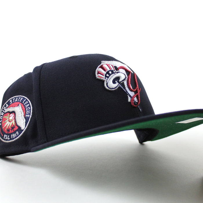 TAMPA YANKEES Florida State League Patch New Era 59Fifty Fitted Hat (Navy Green Under Brim)
