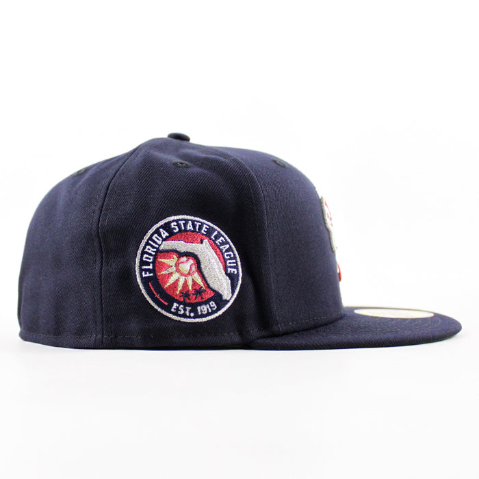 TAMPA YANKEES Florida State League Patch New Era 59Fifty Fitted Hat (Navy Green Under Brim)