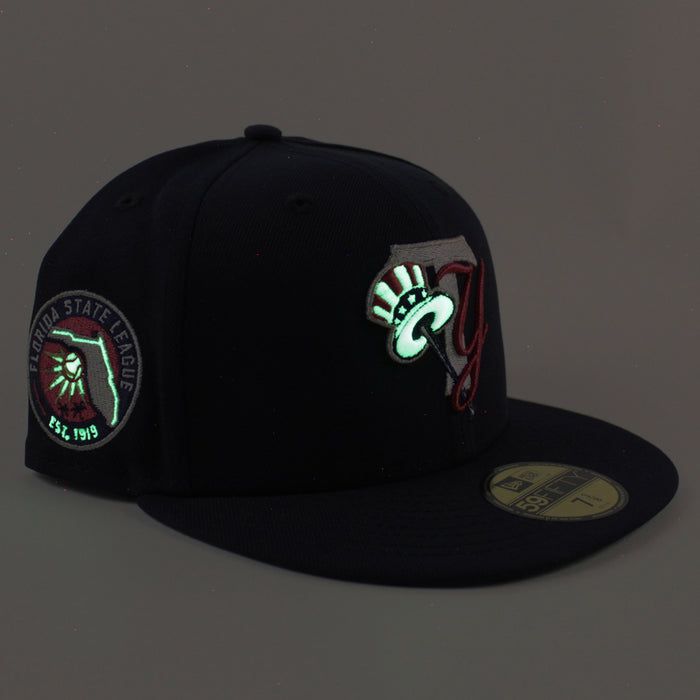 TAMPA YANKEES Florida State League Patch New Era 59Fifty Fitted Hat (Navy Green Under Brim)
