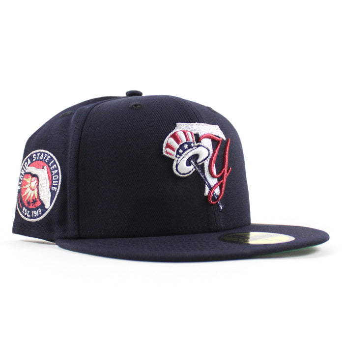 TAMPA YANKEES Florida State League Patch New Era 59Fifty Fitted Hat (Navy Green Under Brim)