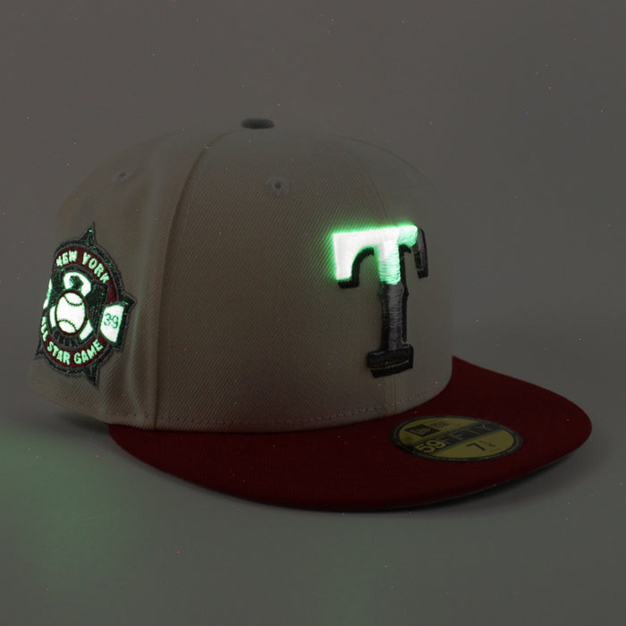Texas Rangers All Star Game 1939 New Era 59Fifty Fitted Hat (Chrome White Scarlet Red Gray Under Brim)