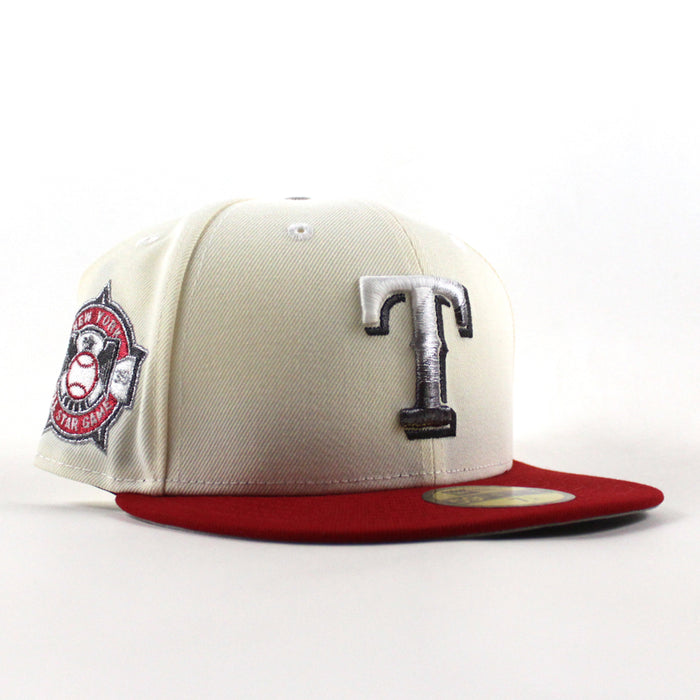 Texas Rangers All Star Game 1939 New Era 59Fifty Fitted Hat (Chrome White Scarlet Red Gray Under Brim)