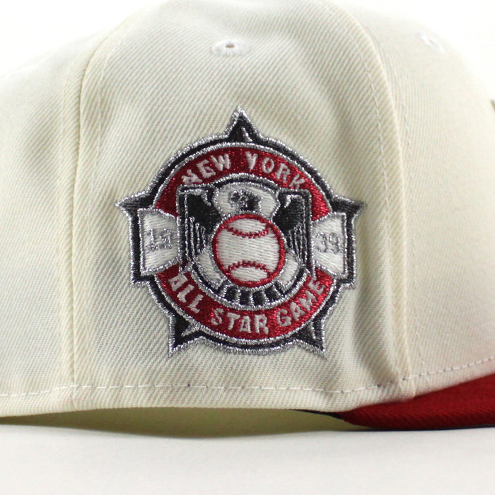 Texas Rangers All Star Game 1939 New Era 59Fifty Fitted Hat (Chrome White Scarlet Red Gray Under Brim)