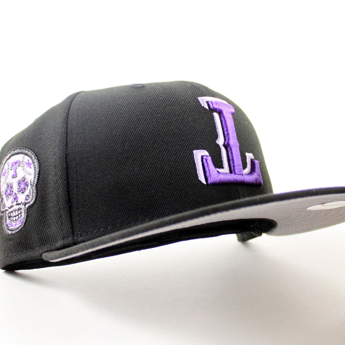 Texas Rangers Skull Patch New Era 59Fifty Fitted Hat (Black Gray Under Brim)