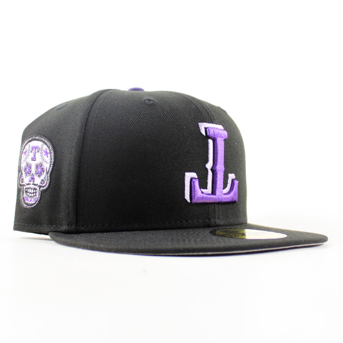 Texas Rangers Skull Patch New Era 59Fifty Fitted Hat (Black Gray Under Brim)