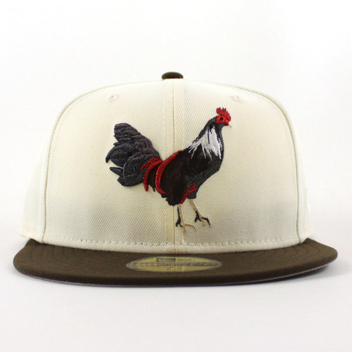Texas ROOSTER New Era 59Fifty Fitted Cap (Chrome White Walnut Gray Under Brim)