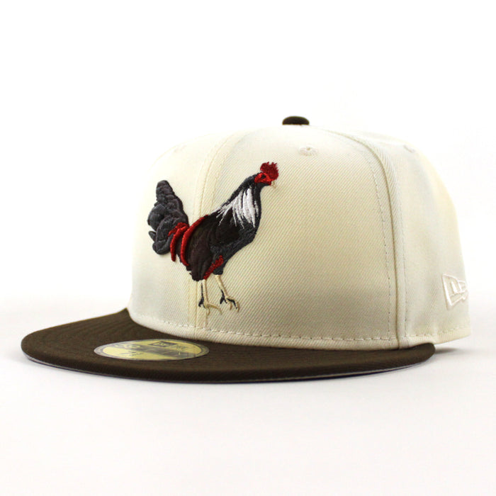 Texas ROOSTER New Era 59Fifty Fitted Cap (Chrome White Walnut Gray Under Brim)